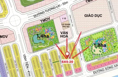 Nhà liền kề SX5-20 Vịnh Tiên Vinhomes Green Paradise: "Vùng Lõi Tiện Ích" Chỉ Cách Biển Hồ Lagoon 200m