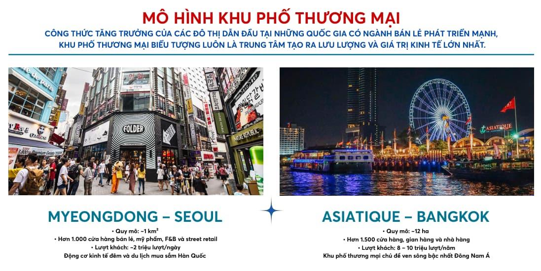 mo hinh thuong mai Myeongdong (Seoul) Asiatique (Bangkok)