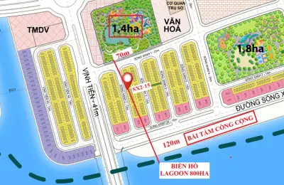Nhà liền kề SX2-15 Vịnh Tiên Vinhomes Green Paradise, liền kề bãi tắm và công viên