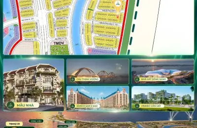 Nhà liền kề xẻ khe TĐX12-01 Vịnh Ngọc Vinhomes Green Paradise, cách biển Cần Giờ 50m trong khu kinh tế đêm